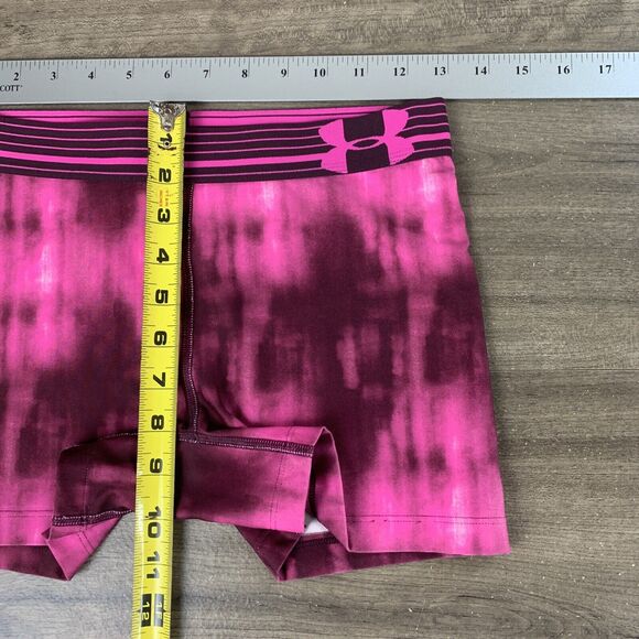 Under Armour UA Womens Sonic Compression Shorts Size Small Pink Tie Dye Stretch - Picture 8 of 9